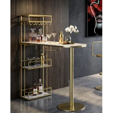 Stół barowy LUXURY złoty 60 x 103cm / 1429660000