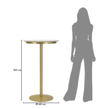 Stół barowy LUXURY złoty 60 x 103cm / 1429660000