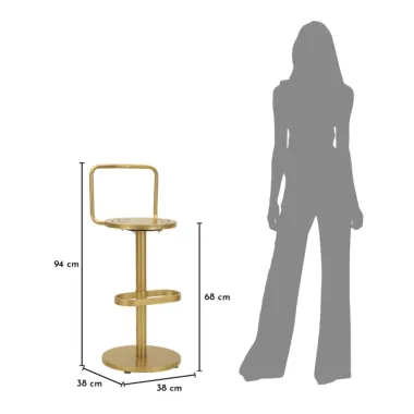 Hoker barowy TIXY złoty Ø  38 x 94cm / 1429670000