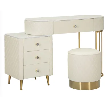 Włoska Toaletka SHARON PANNA biała z pufą 120 x 75 x 40cm / 142835000P