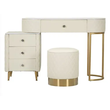 Włoska Toaletka SHARON PANNA biała z pufą 120 x 75 x 40cm / 142835000P