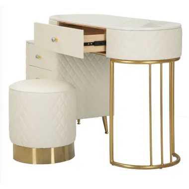 Włoska Toaletka SHARON PANNA biała z pufą 120 x 75 x 40cm / 142835000P