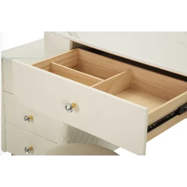 Włoska Toaletka SHARON PANNA biała z pufą 120 x 75 x 40cm / 142835000P