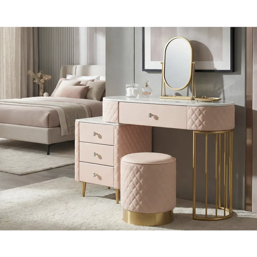 Włoska Toaletka SHARON ROSA z Pufą 120 x 75x 40cm / 142835000R