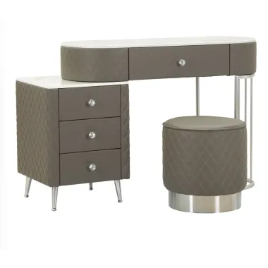 Włoska Toaletka SHARON GRIGIA Szara z pufą 120 x 75 x 740cm / 14283500AG