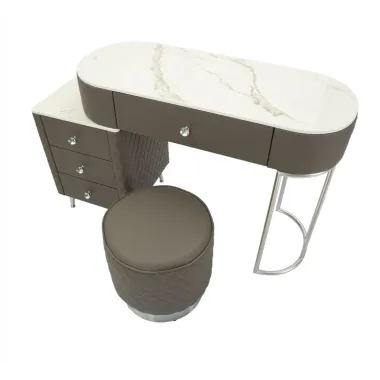 Włoska Toaletka SHARON GRIGIA Szara z pufą 120 x 75 x 740cm / 14283500AG