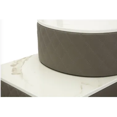 Włoska Toaletka SHARON GRIGIA Szara z pufą 120 x 75 x 740cm / 14283500AG