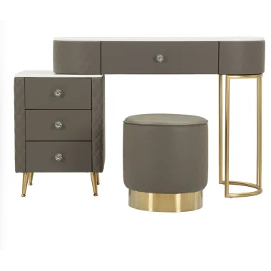 Włoska Toaletka SHARON GRIGIA szara z pufą 120 x 75 x 40cm / 142835000G