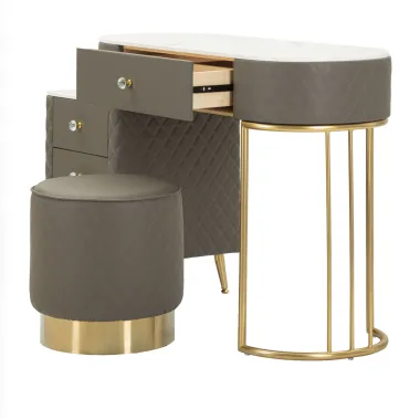 Włoska Toaletka SHARON GRIGIA szara z pufą 120 x 75 x 40cm / 142835000G