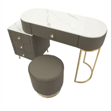 Włoska Toaletka SHARON GRIGIA szara z pufą 120 x 75 x 40cm / 142835000G