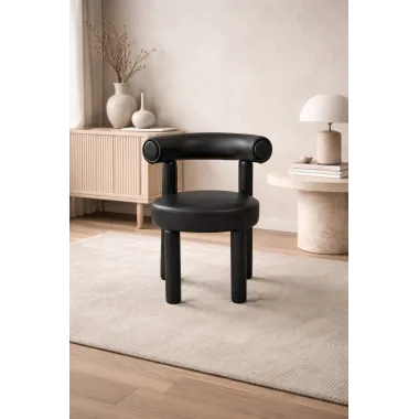 Leith LET77BLK-L Krzesło tapicerowane