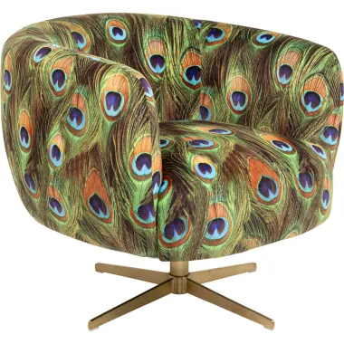 Kare FOTEL obrotowe PEONY PEACOCK 81 x 70 x 75cm / 71058