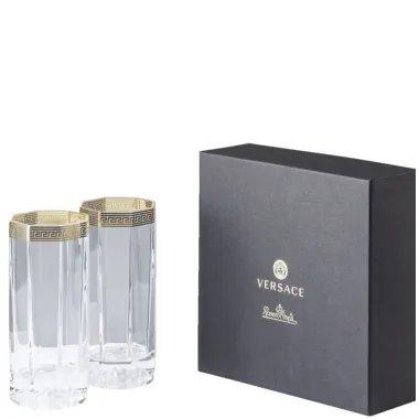 Zestaw 2 szklanek Longdrink Versace Crystal Medusa DOr