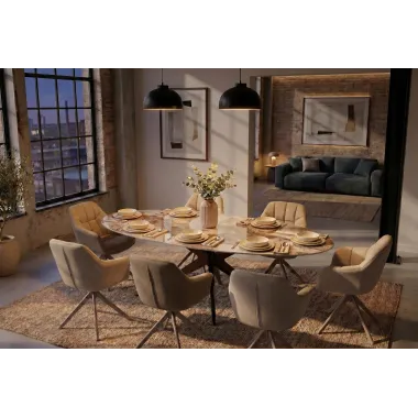 Invicta Stół PANDORA oval ceramiczny brąz 220 x 75.5 x 110cm / 48734