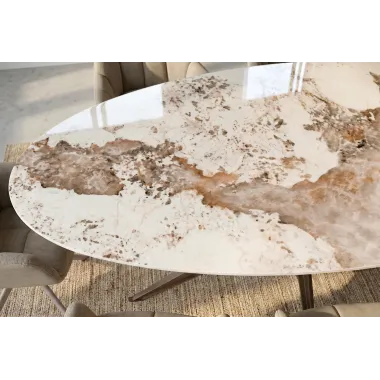 Invicta Stół PANDORA oval ceramiczny brąz 220 x 75.5 x 110cm / 48734