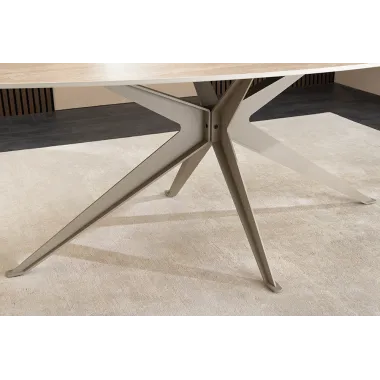 Invicta Stół TRAVERTIN oval ceramiczny brąz 220 x 75.5 x 110cm / 48532