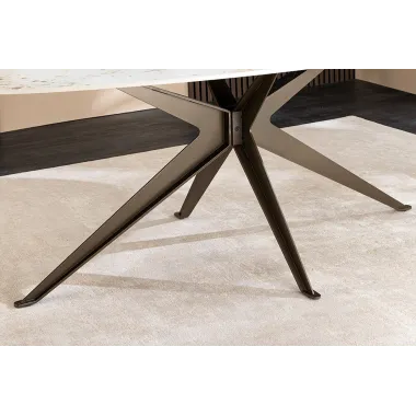 Invicta Stół PANDORA oval ceramiczny brąz 220 x 75.5 x 110cm / 48734