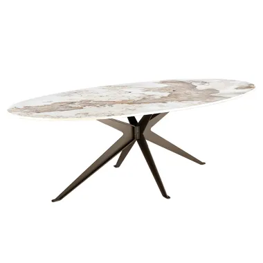 Invicta Stół PANDORA oval ceramiczny brąz 220 x 75.5 x 110cm / 48734