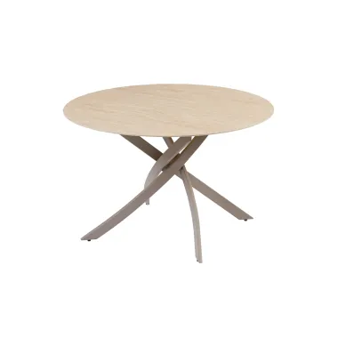 Invicta Stół  ALPINE okrągły travertin ceramiczny Ø 120 x 76 x 120cm / 48466