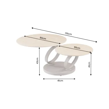 Invicta Stolik kawowy DANCING RINGS szampański beż / 48533