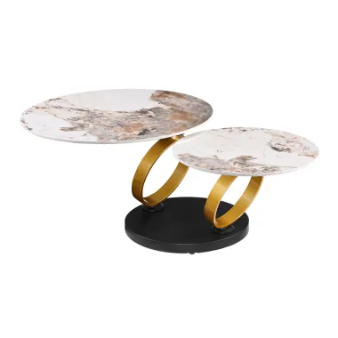 Invicta Stolik kawowy DANCING RINGS pandora złota rama / 48660