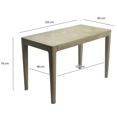 Wohnling Stół do jadalni ART DECO bielone mango 120 x 76 x 60cm / WL7.591
