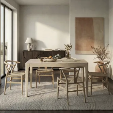 Wohnling Stół do jadalni ART DECO bielone mango 120 x 76 x 60cm / WL7.591