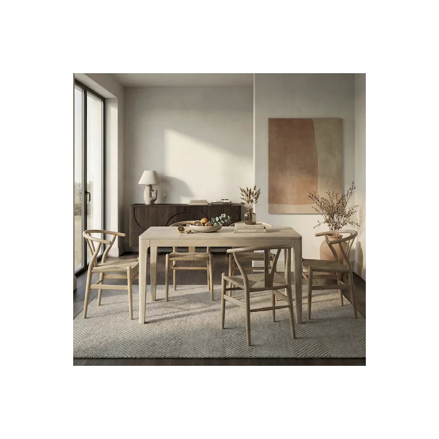 Wohnling Stół do jadalni ART DECO bielone mango 120 x 76 x 60cm / WL7.591