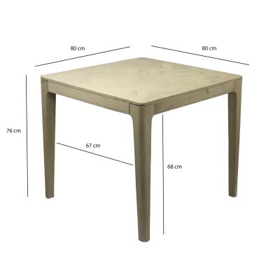 Wohnling Stół do jadalni ART DECO bielone mango 80 x 76 x 80cm / WL7.589
