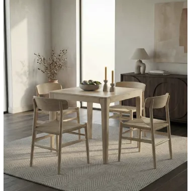 Wohnling Stół do jadalni ART DECO bielone mango 80 x 76 x 80cm / WL7.589