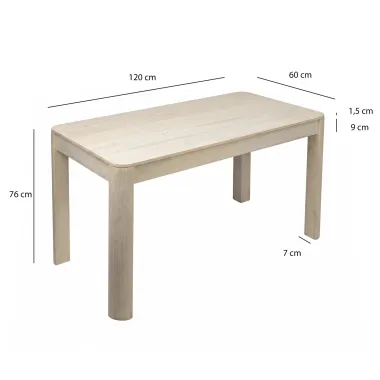 Wohnling Stół do jadalni ART DECO bielone mango 120 x 76 x 60cm / WL7.379