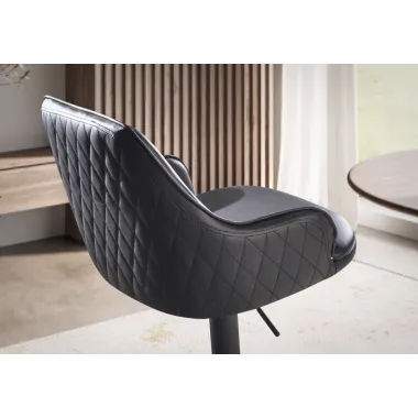 Wohnling Krzesło barowe czarna eco skóra 45 x 86-106 x 45cm / WL7.009