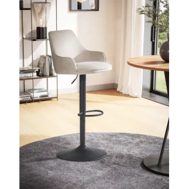 Wohnling Krzesło barowe beżowy aksamit 45 x 86-106 x 45cm / WL7.008