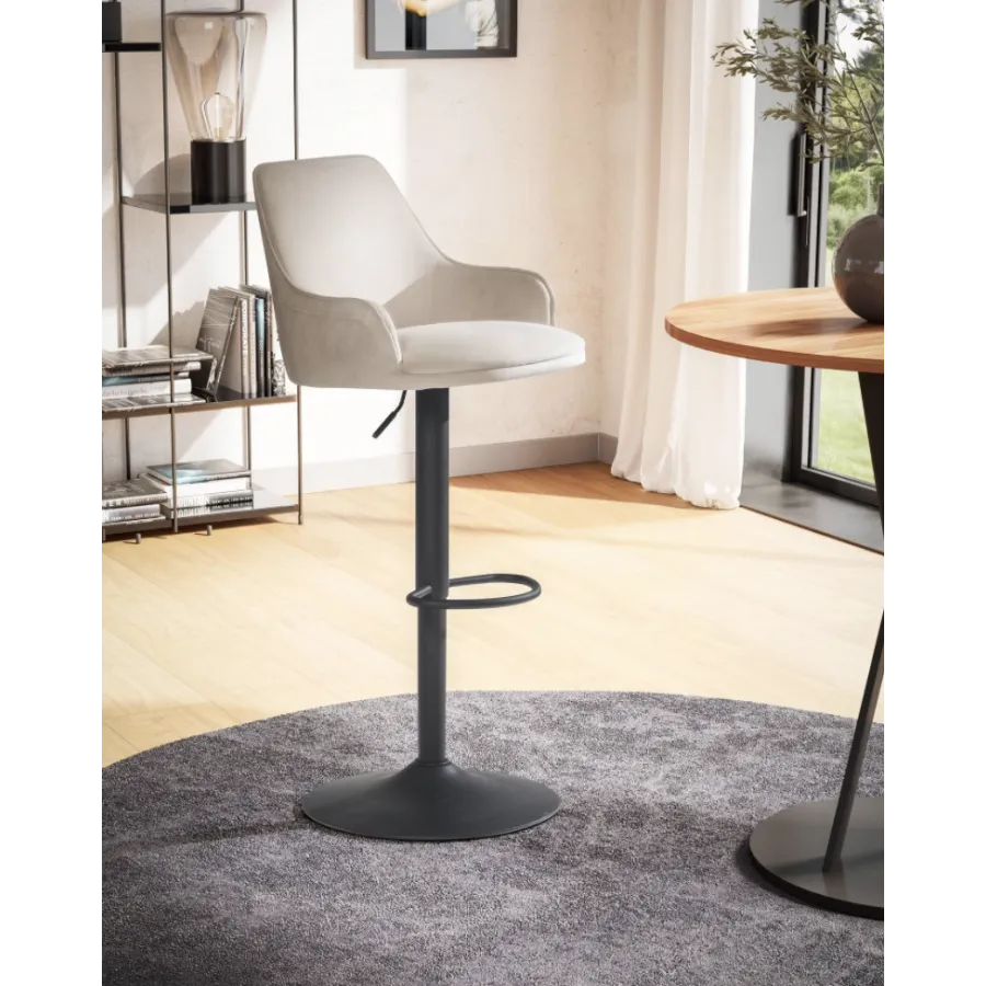 Wohnling Krzesło barowe beżowy aksamit 45 x 86-106 x 45cm / WL7.008