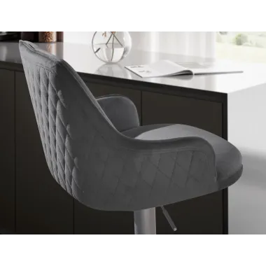 Wohnling Krzesło barowe czarny aksamit 45 x 86-106 x 45cm / WL7.007