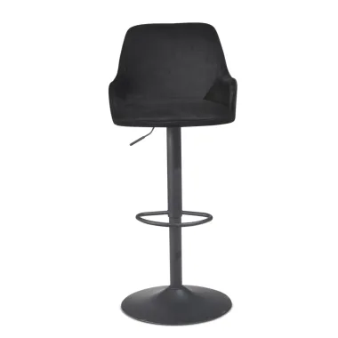 Wohnling Krzesło barowe czarny aksamit 45 x 86-106 x 45cm / WL7.007