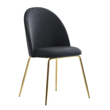 Wohnling Krzesło tapicerowane czarny welur zestaw 2 sztuk 53 x 86 x 50cm / WL6.942