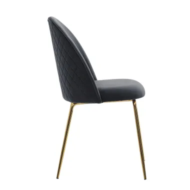 Wohnling Krzesło tapicerowane czarny welur zestaw 2 sztuk 53 x 86 x 50cm / WL6.942