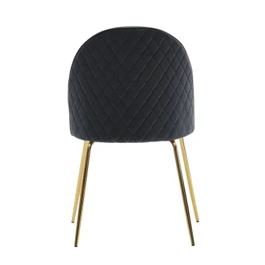 Wohnling Krzesło tapicerowane czarny welur zestaw 2 sztuk 53 x 86 x 50cm / WL6.942