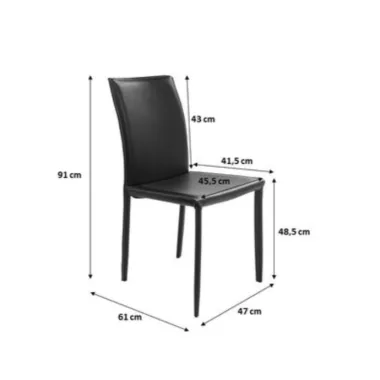 Kare Krzesło tapicerowane MILANO czarne 47 x 91 x 61cm / 74185