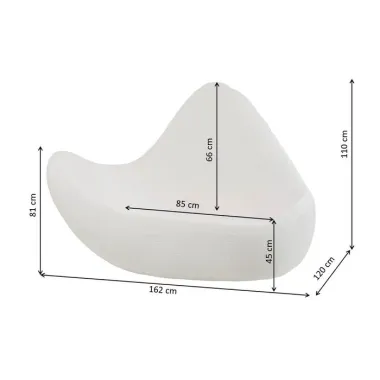 Kare Fotel WAVE XXL biały 164 x 111 x 120cm / 70889