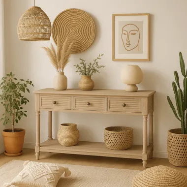 Livin Hill Konsola LIVORNO z 3 szufladami beżowa 120cm / LIV080