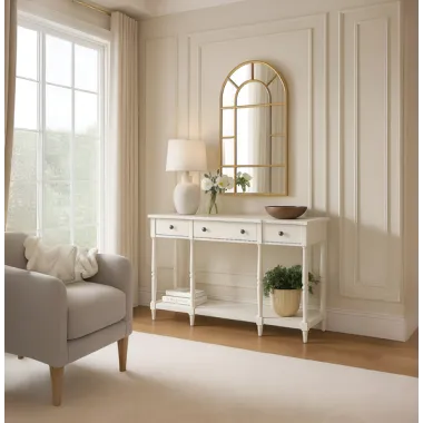 Livin Hill AVOLA Konsola w stylu Hampton antyczna biel 152cm / AV1630-60