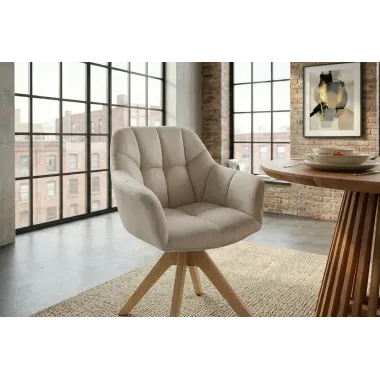 Invicta Fotel obrotowy Papillon beżowy aksamit 180° / 48894