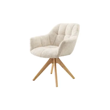 Invicta Fotel obrotowy Papillon szampański beż chenille 180° / 48354