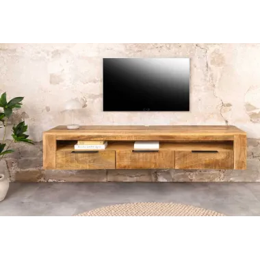 Invicta IRON CRAFT Szafka RTV wisząca mango 160 x 29 x 33cm / 46809