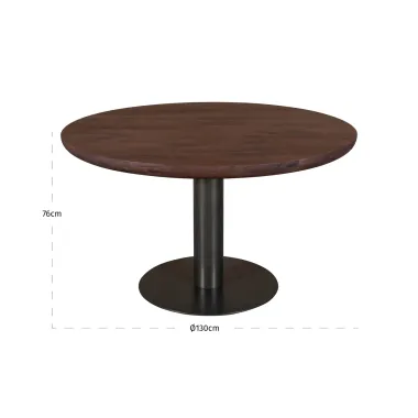 BALDWIN spicebrown Stół do jadalni Ø 130 x 76 x 130cm / 215809