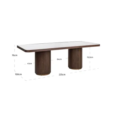 WILLOX beige Stół do jadalni szklany blat 230 x 76 x 100cm / 214297