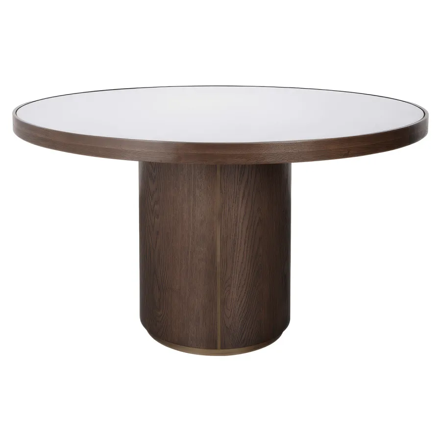 WILLOX beige Stół do jadalni szklany blat Ø 130 x 76cm / 214296