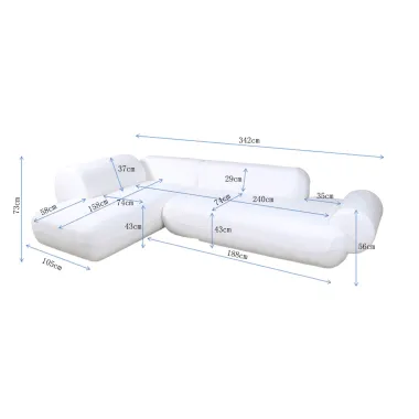 Kare Narożnik SOFT EDGE lewostronny biały 342cm / 40860